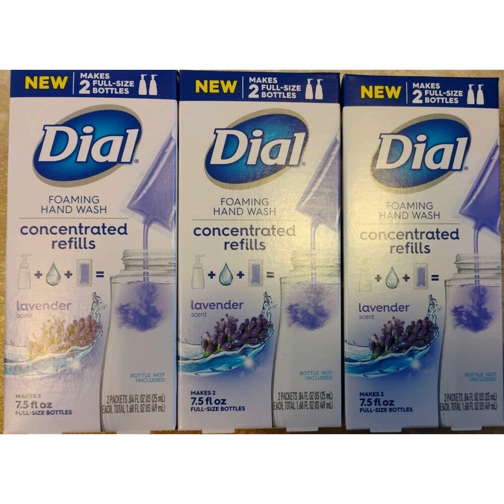 3x Dial Foaming Hand Wash Soap Concentrated Refills Lavender Scent New 6 total